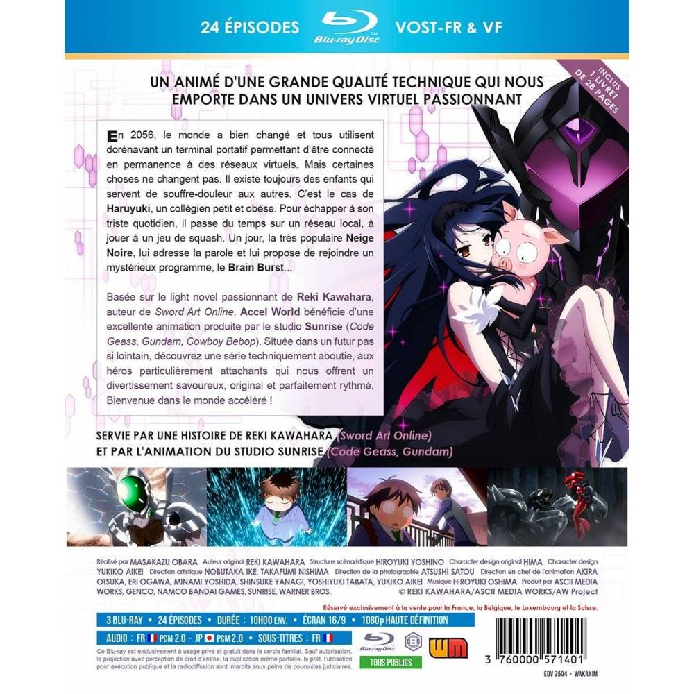 Blu-ray - Accel World : Intégrale - Edition Saphir / 3 Blu-ray + Livret  (Blu-ray)