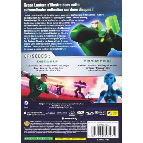 DVD - GREEN LANTERN, LA SÉRIE ANIMÉE - SAISON 1 - PARTIE 2 - LA MENACE DU CHASSEUR D&#039;HOMMES